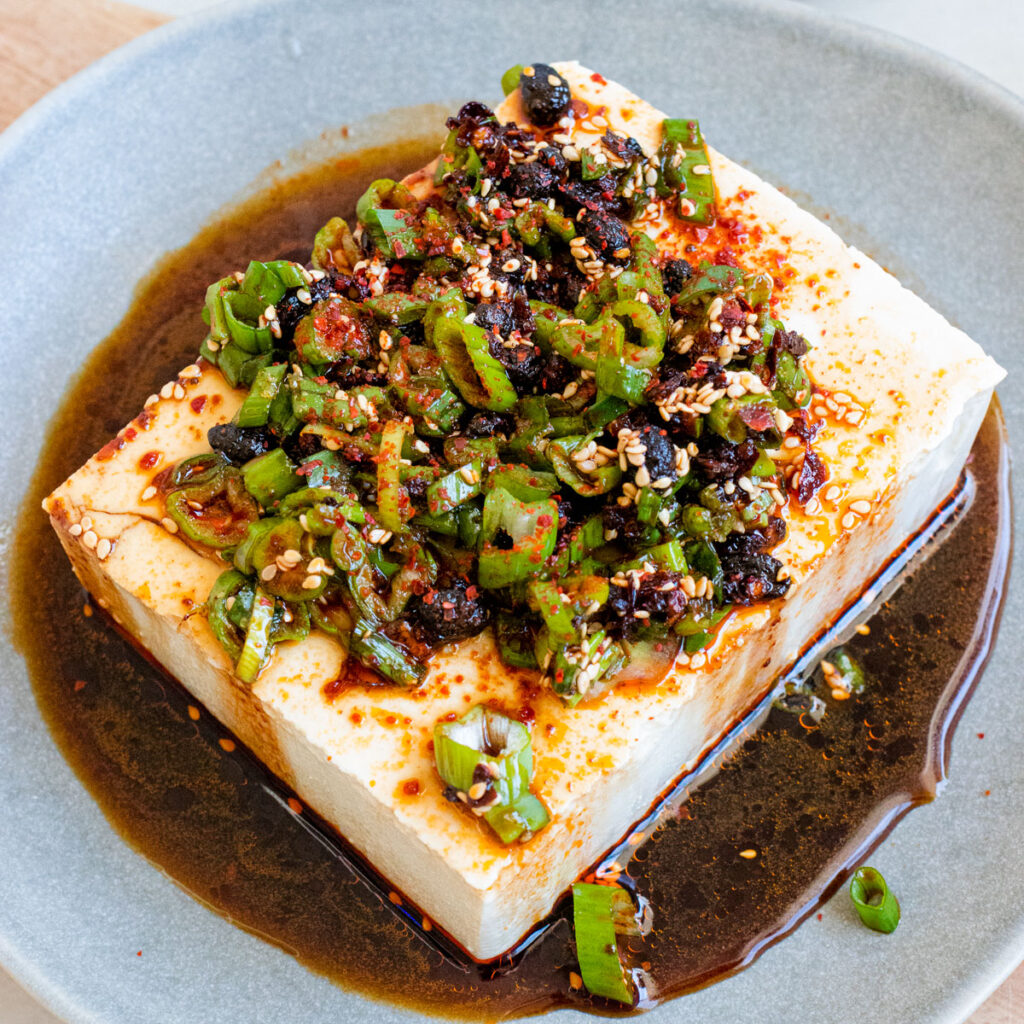 Cold Silken Tofu with Chili Soy Sauce - The Floured Camera